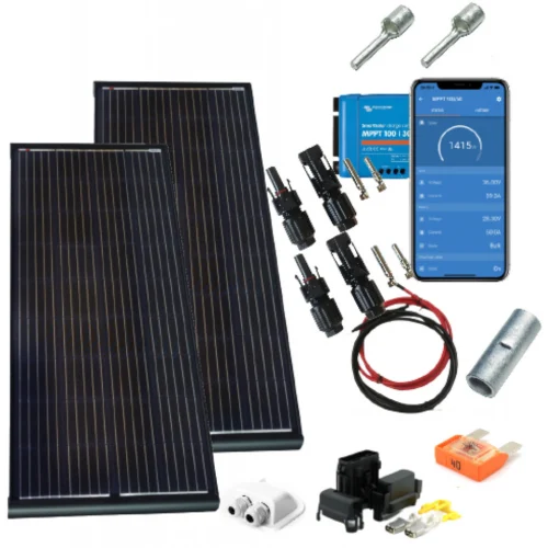 Solcellspaket med 2x200 watts paneler inkl 2000 watts Elektron inverter