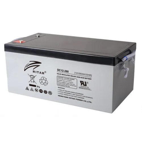 RITAR AGM Deep Cycle Batteri 12V 260AH C10 (520x268x220mm) +Höger